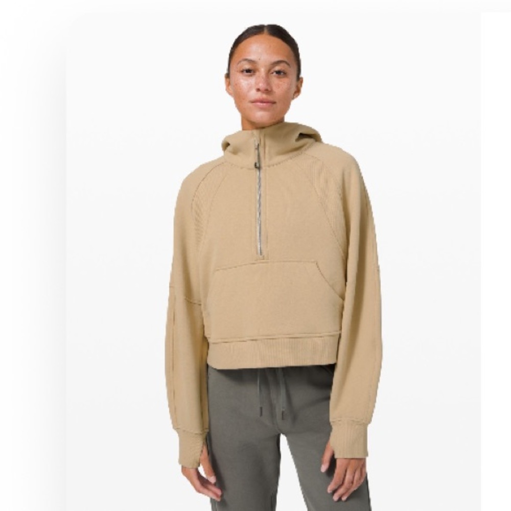 Scuba Oversized Half-Zip Hoodie in color Trench